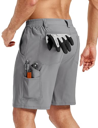 TACVASEN Men's Work Shorts Quick Dry 7'' Summer Hiking Shorts 8 Pockets