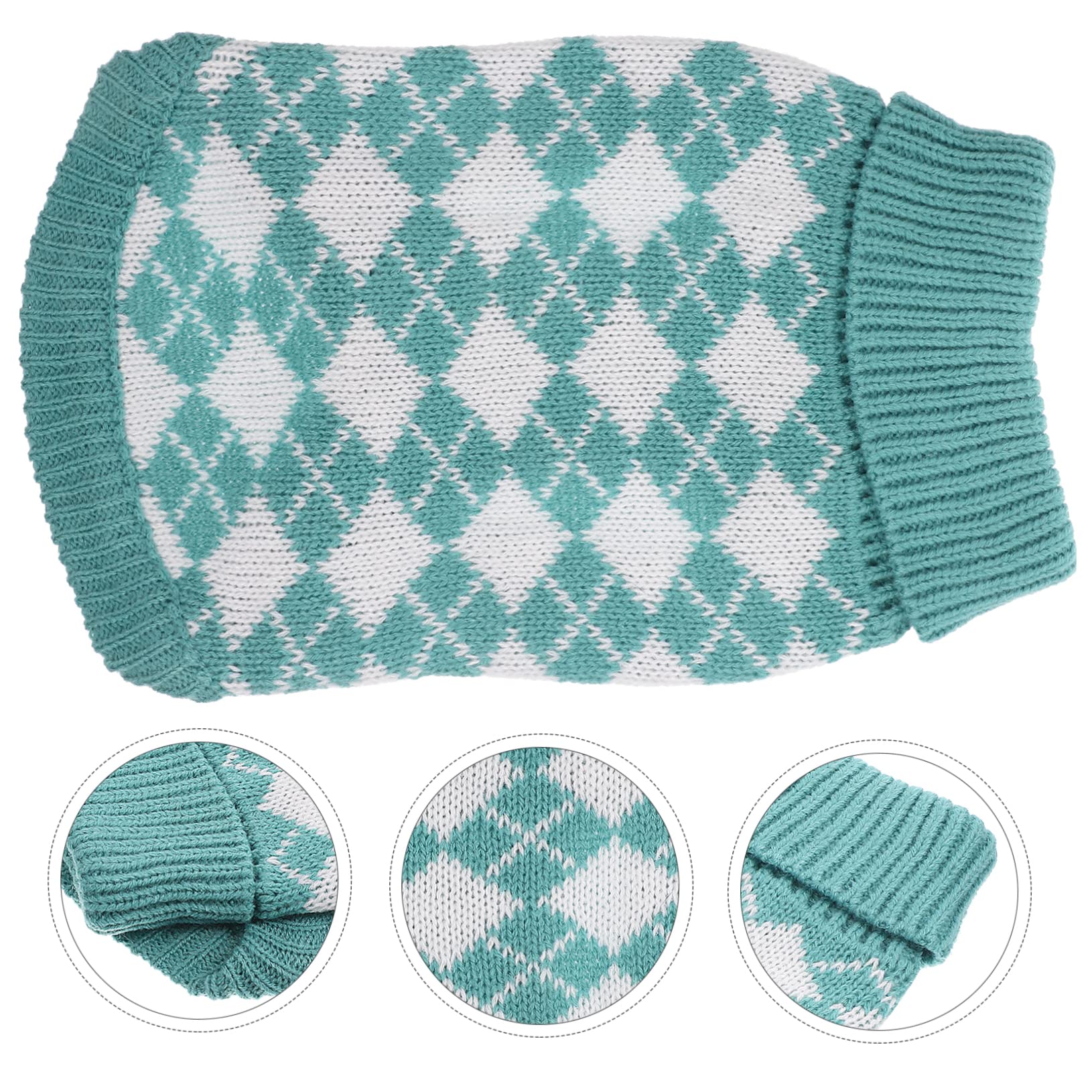 Mipcase 5pièces Pull pour Chien Tricot Classique à Carreaux Vêtements Chaleureux pour Animaux De Compagnie pour Fêtes Costumes Automne-Hiver