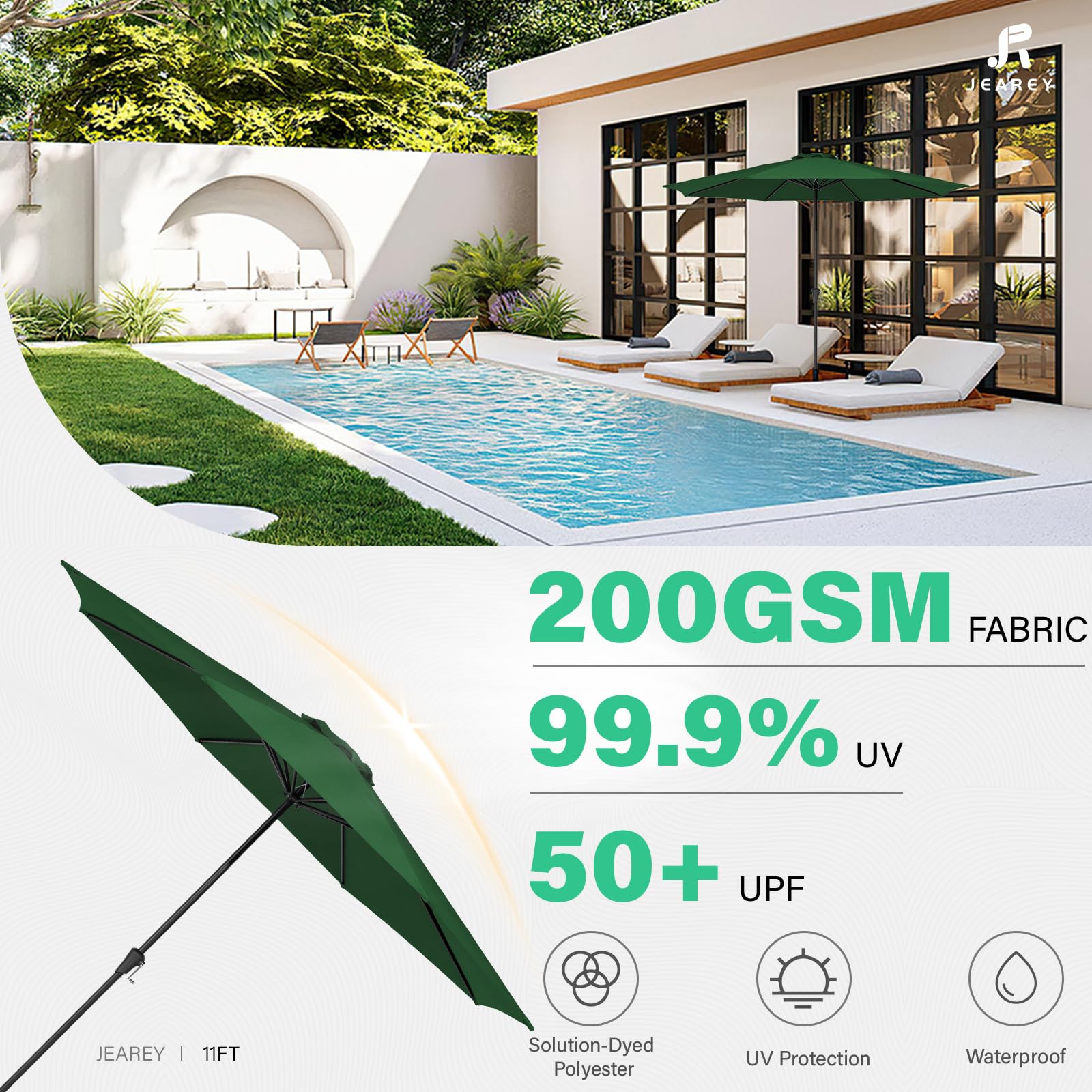 jearey patio umbrellas Outdoors Collection: the set includes a Nonai Amerileather Joreah Leather Backpack, size:180cm