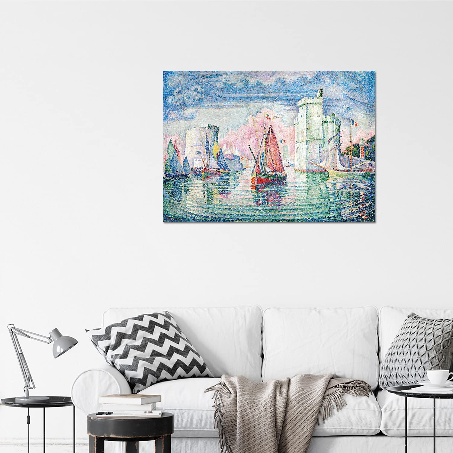 Giallobus - Pinturas - Paul Signac - Entrada del Puerto de La Rochelle - Vidrio acrílico plexi - 100x70 - Listo para Colgar - Cuadros Modernos para el hogar