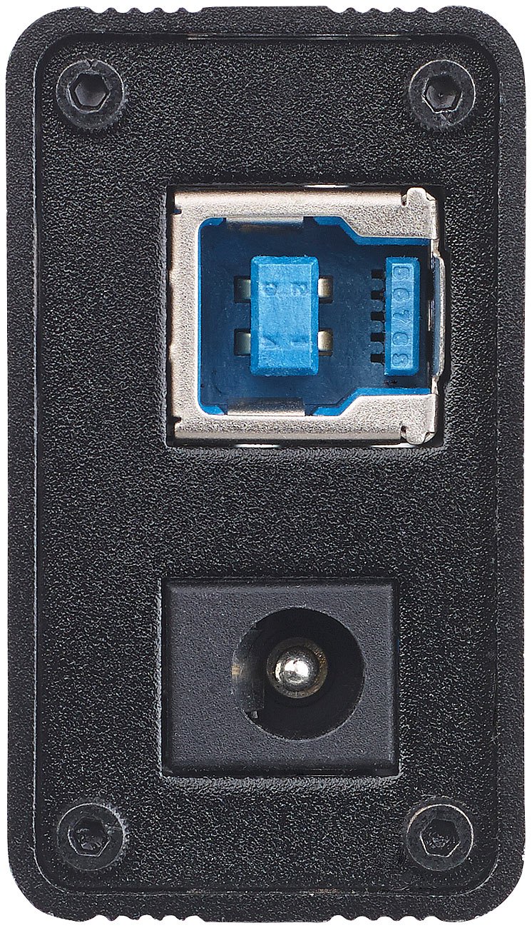 Aktywny hub USB 3.0 Xystec z 4 portami danych i 3 portami szybkiego ładowania BC 1.2, 5 Gbit/s, zasilacz 5 V/4 A