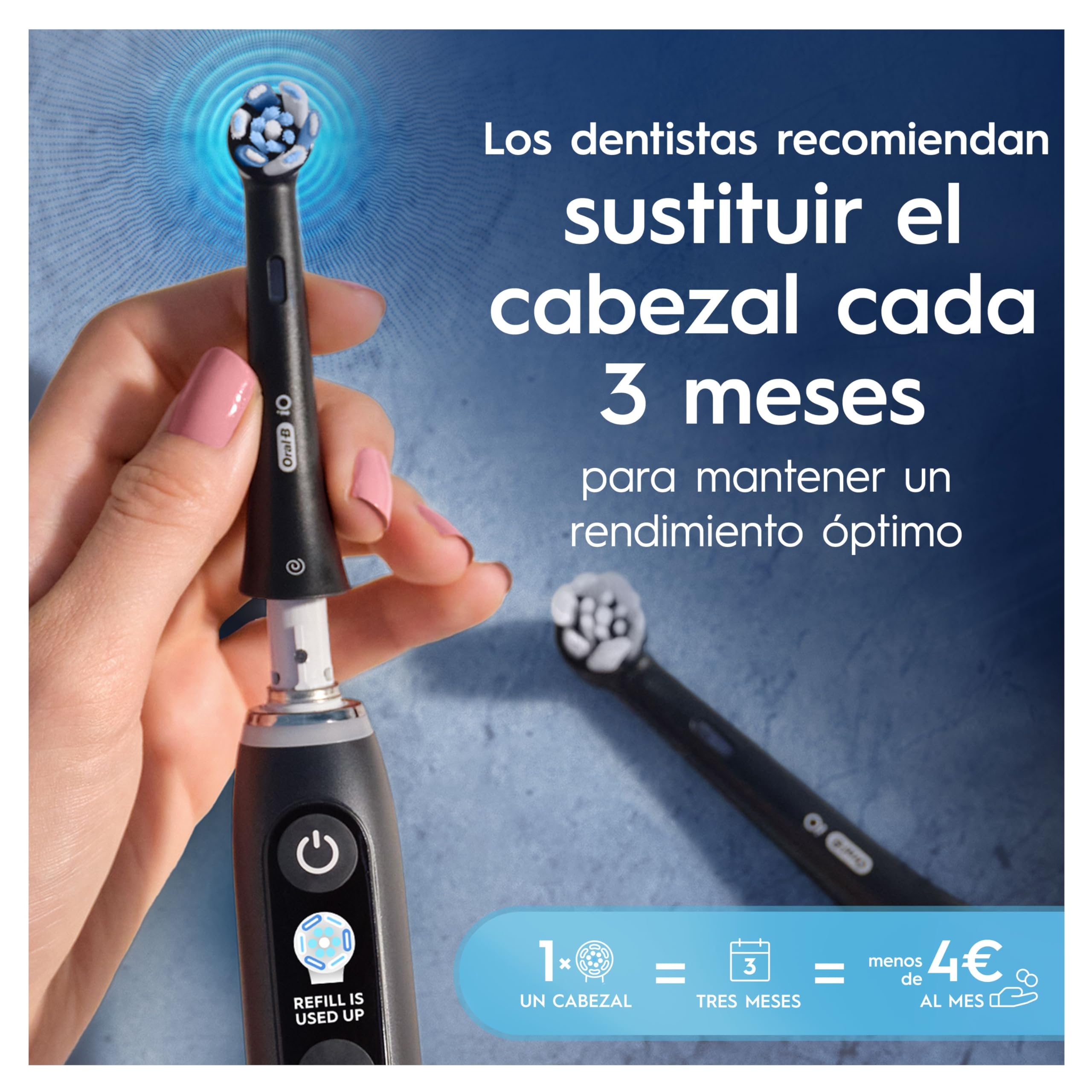 Oral-B Series iO Ultimate Clean Cabezales De Recambio Originales, Pack de 6 Recambios Negros Para Cepillos De Dientes Eléctricos Oral-B iO, Eliminación Profunda De La Placa Bacteriana