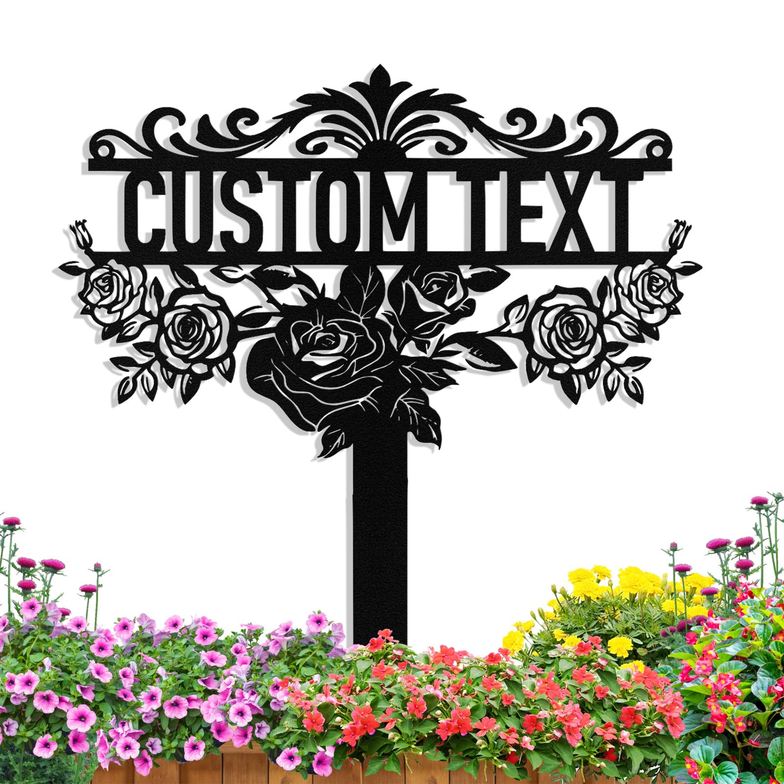 Personalized Metal Garden Signs with Stake, Custom Garden Signs for Outside