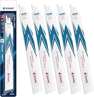 Reciprocating Saw Blade Bi-Metal Cobalt Sabre Saw Blades for Heavy Metal Cutting 225mm 14TPI R926PM+ (5-Pack)