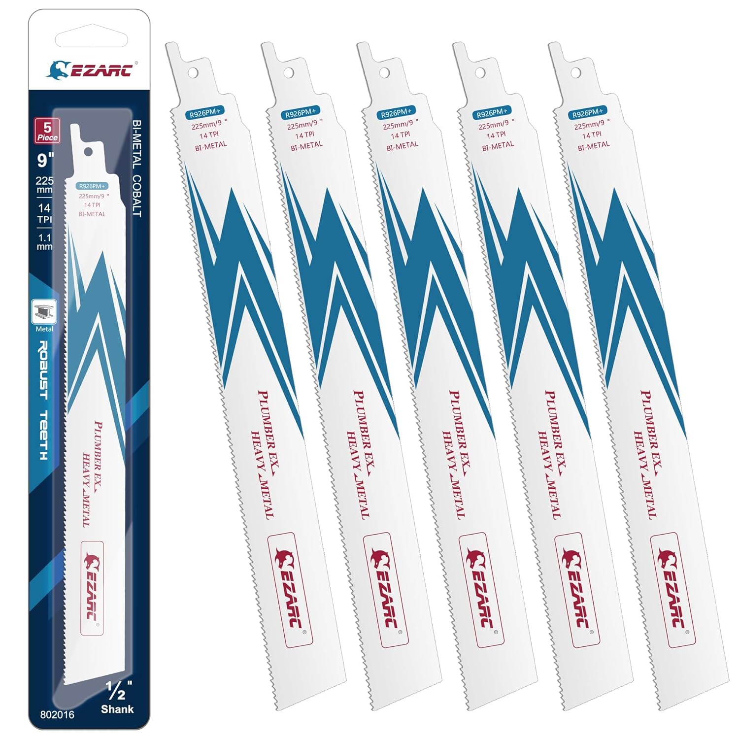 2Pcs 6-Inch Reciprocating Saw Blades - 10TPI Bi-Metal With Cobalt