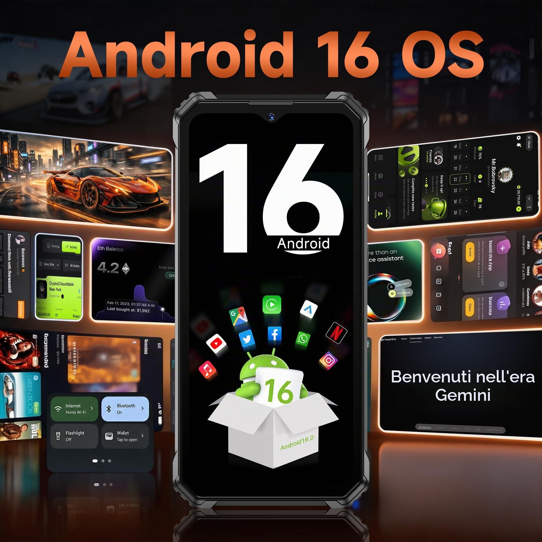 G7 Rugged Smartphone Android 16-24(8+16) GB+256GB/1TB Rugged Phone