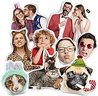 Woodemon Custom Funny Throw Pillow - Personalized Pet Face Photo Pillow, White Elephant Birthday Gag Gift for Family Couples Pets