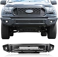Vista 1 de IRONBISON Barde Parachoques delantero para Ford Ranger 2019-2023, protector de parachoques delantero plegable resistente con luces antiniebla