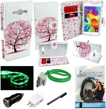 Galaxy A5 Case, Mstechcorp, Unique Design Flip PU Leather Fold Wallet Pouch Case Premium Wallet Flip Case For Samsung Galaxy A5 - Includes Accessories Pink Tree