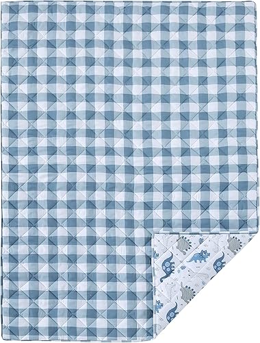 Miniatura 7 de Levtex Baby - Kipton Vinilo Decorativo de Pared - Dinosaurios, Hojas - Gris, Blanco, Azul - Accesorios para guardería - Tamaño 36 x 33 pulgadas.