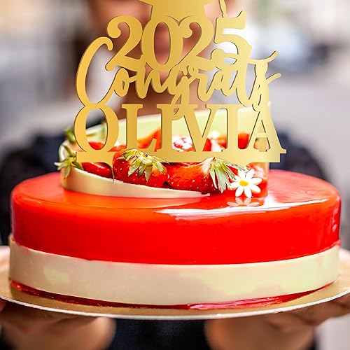 Miniatura 7 de Decoración personalizada para tartas de graduación  Decoración para tartas de graduación con nombre y fecha  Decoraciones acrílicas personalizadas