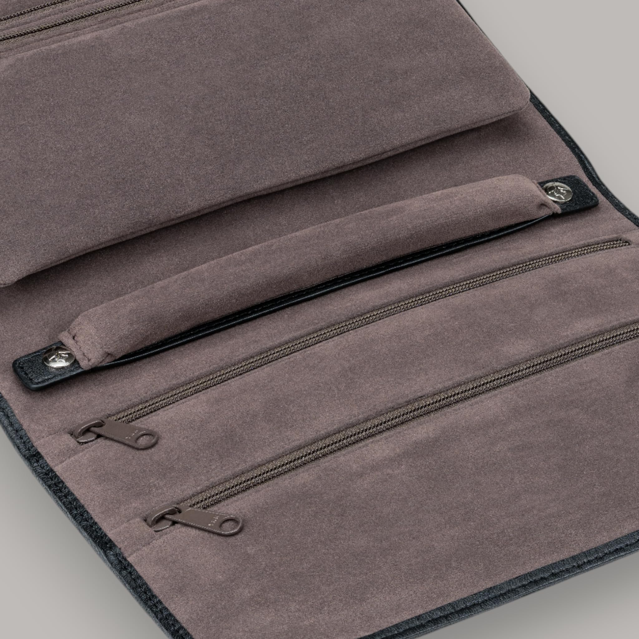 Windrose boîte à bijoux Nappa Jewellery Roll Black noir