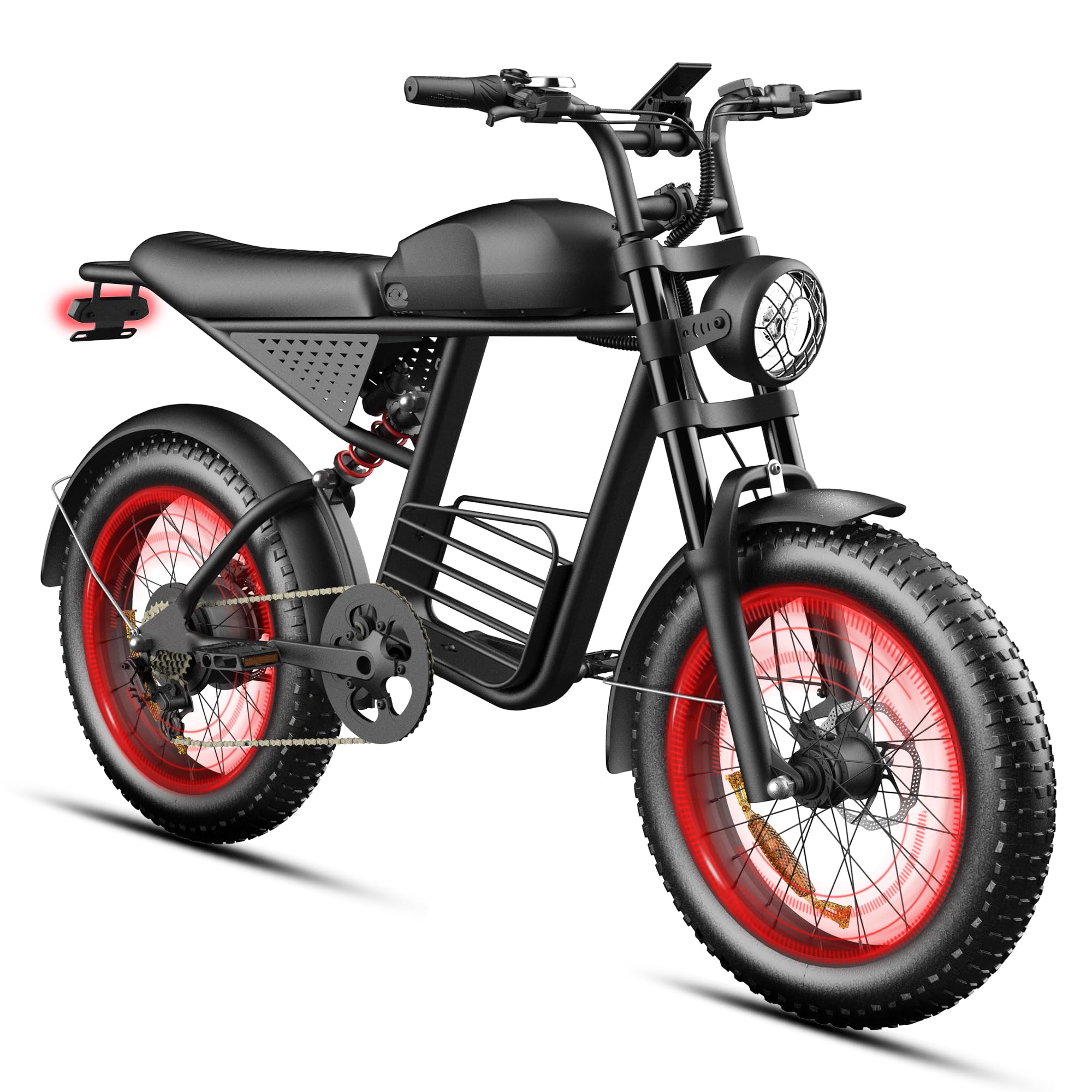 VEXXOR Electric Bike for Adults, 1000/1500/3000W 20" Fat Tire Ebike | 48V 15/20/35Ah Removable Battery, 40-80 Miles Long Range, Dual Suspension, 3 Working Modes, Powerful E Bike for Commuters