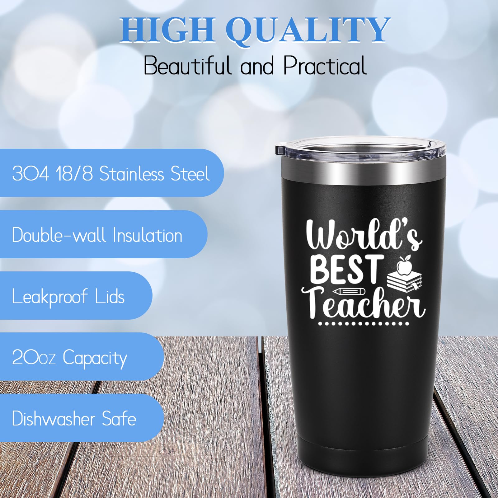 Livole Male Teacher Gifts from Students, World's Best Teacher, Thank You Presents - Image 2