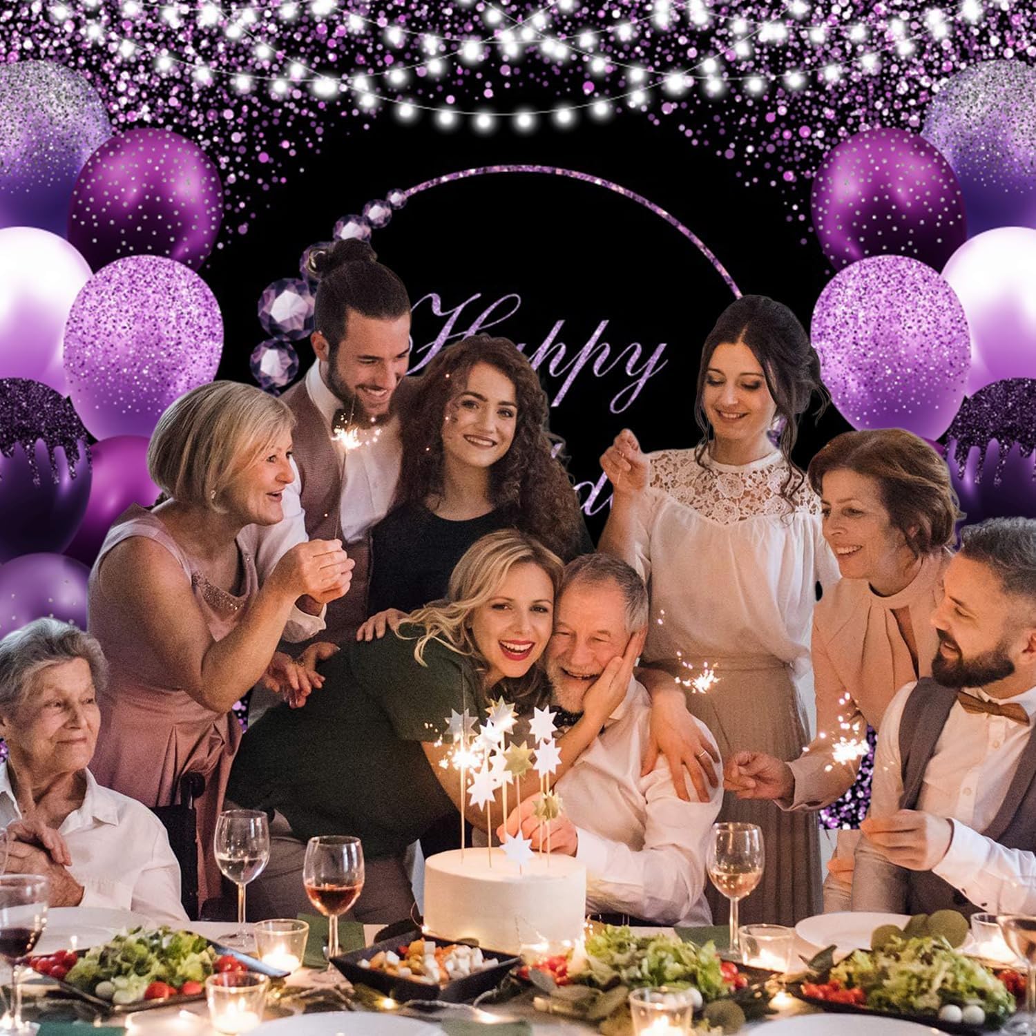 Leyiyi 4x4ft 18th Happy Birthday Round Backdrop Cover Polyester Black White Gold Balloons Glitter Photography Background For Men Women 18 Years Old