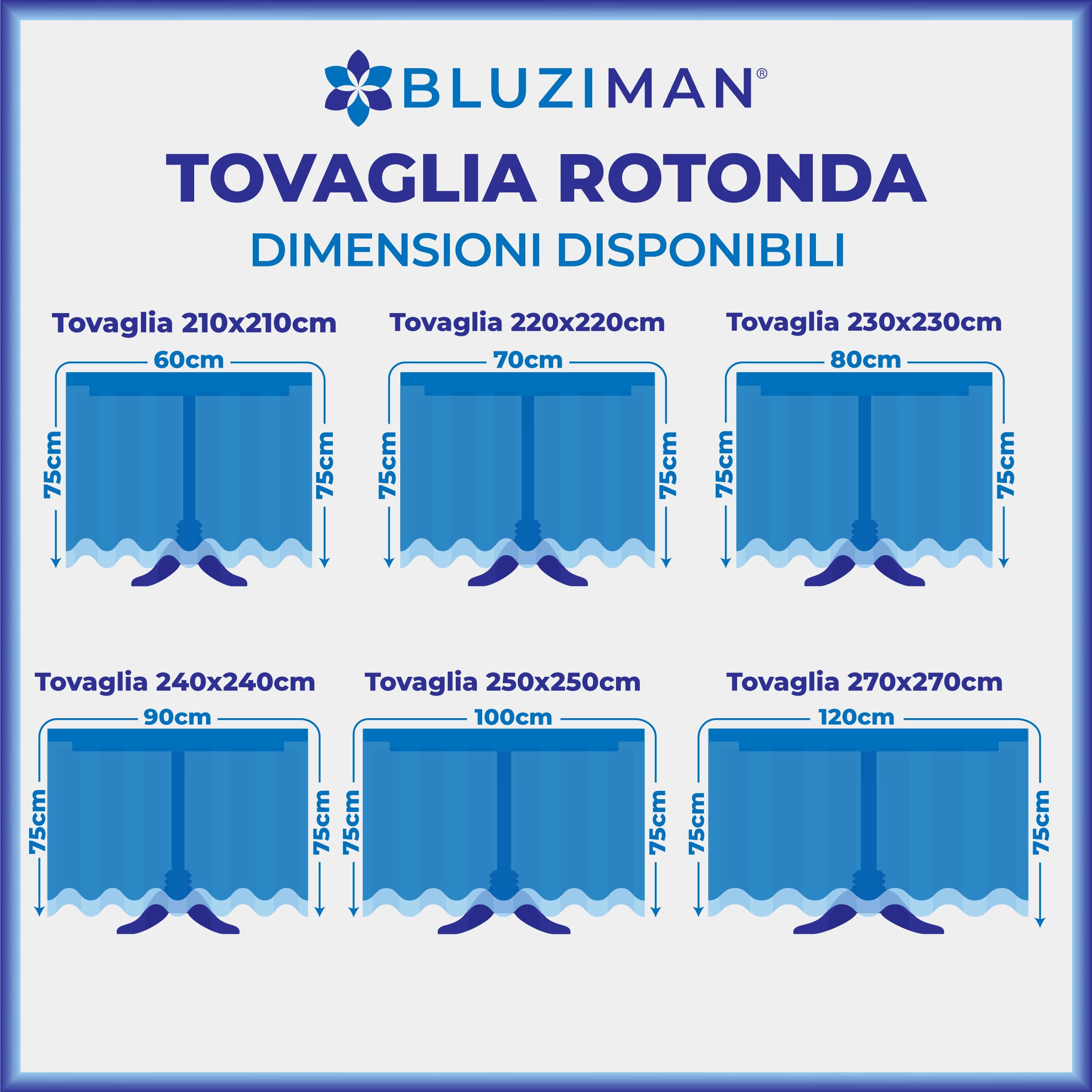 Tovaglia Rotonda Grande 100 Fatto in Europa al 100% con Cotone, Copritavolo Moderno Elegante Tessuto Jacquard di Pregio, Copri Tavolo Soggiorno Cucina (Tovaglia Diametro 250cm, Grigio)