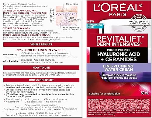 Miniatura 6 de L'Oréal Revitalift Derm Intensives Micro-Ácido Hialurónico + Ceramidas Línea Crema de Agua