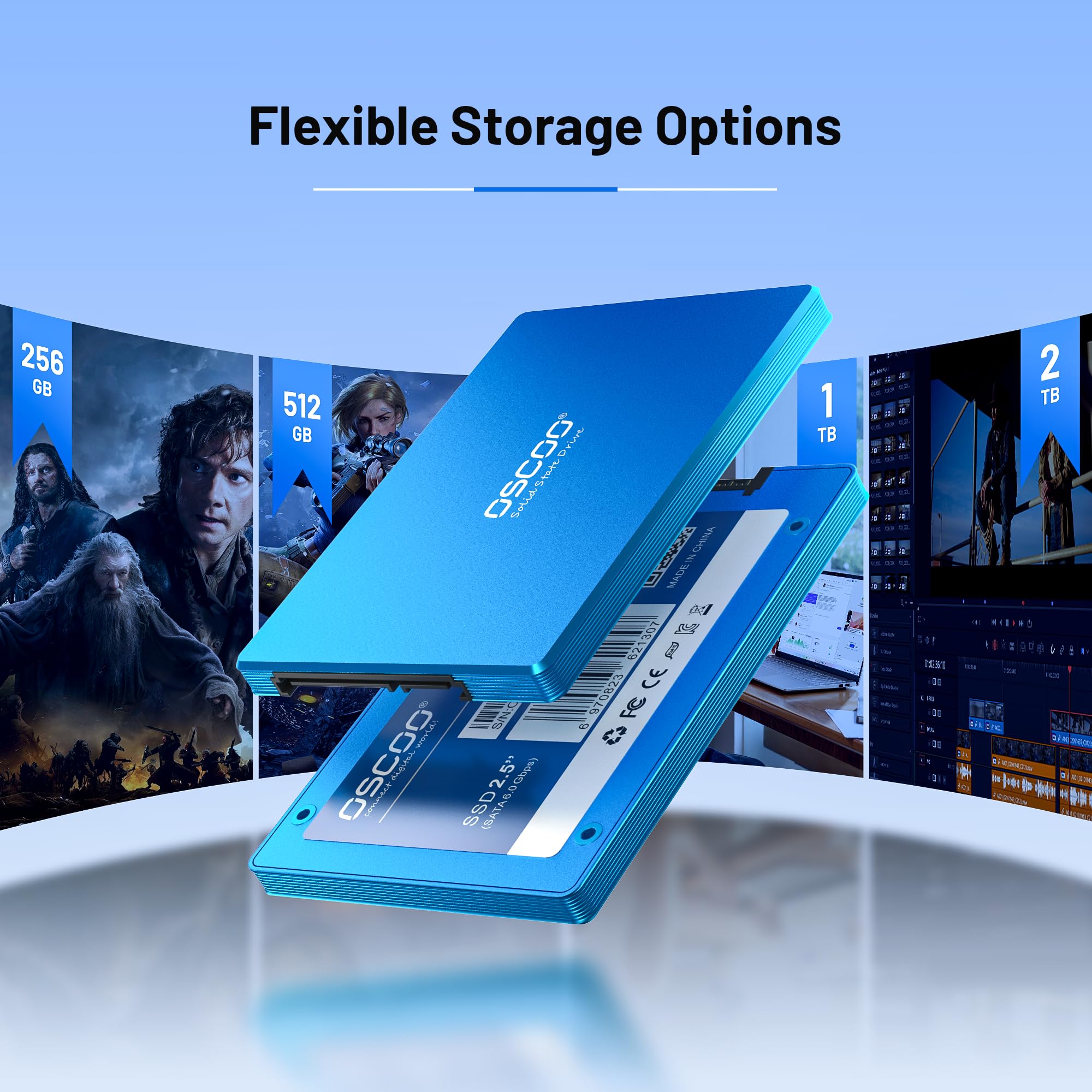 SSD SATA III da 2,5" da 1 TB, resistenza 568 TBW, NAND TLC 3D, fino a
