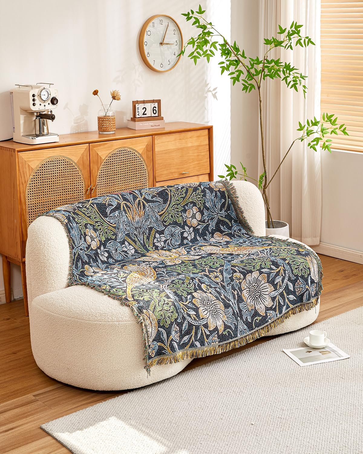 Erke Chair Recliner Cover Boho Throw Blanket Hippie Room Decor Wall Tapestry Outdoor Picnic Camping Rug Mattress Beach Towel Sofa Furniture Slipcover Bohemian 50”x70” The Bird and Strawberry - Image 2