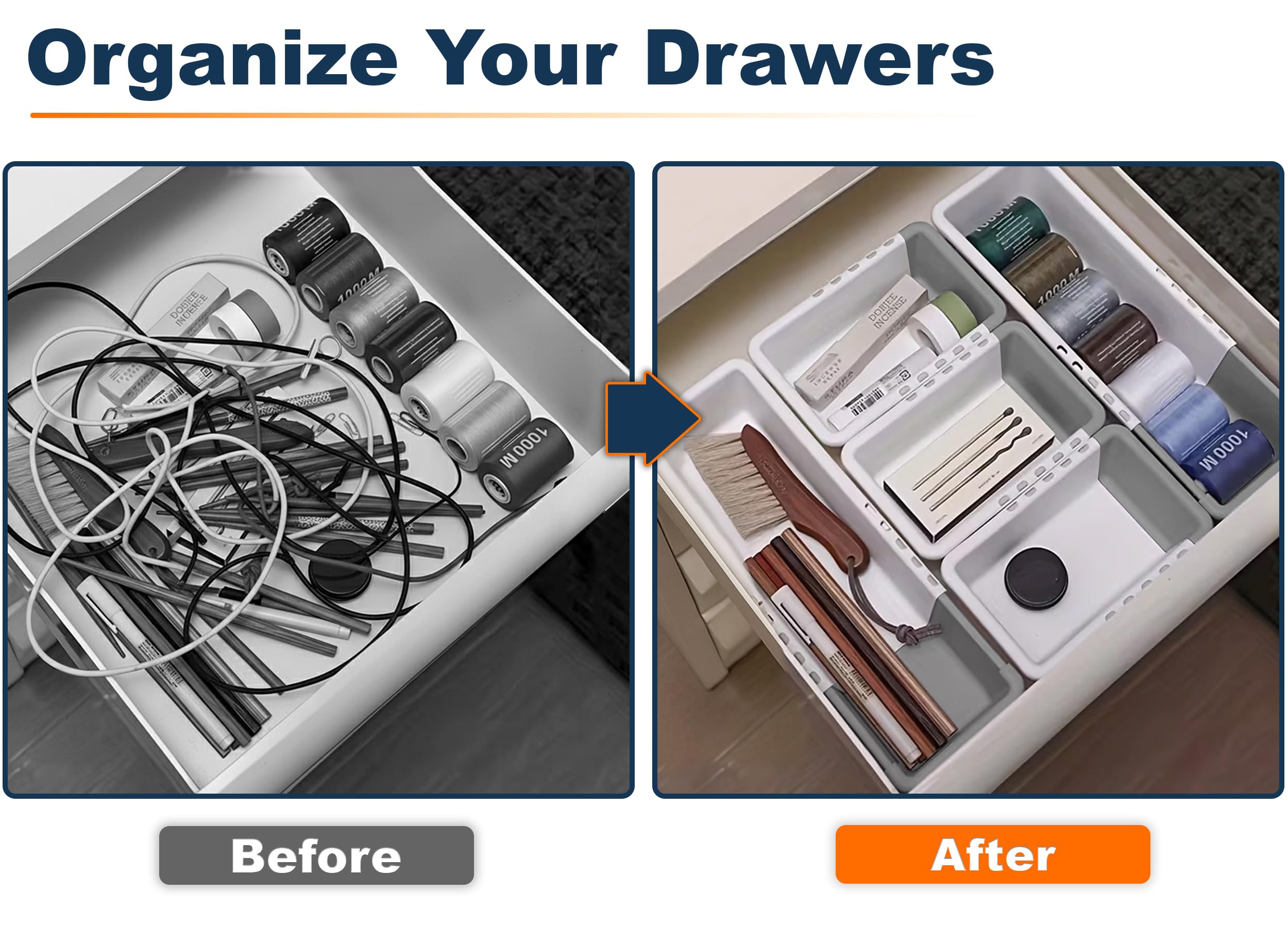 Expandable Drawer Organizers - Keep Drawers Tidy -3 Expandable Drawer Organizers - Keep Drawers Tidy -3