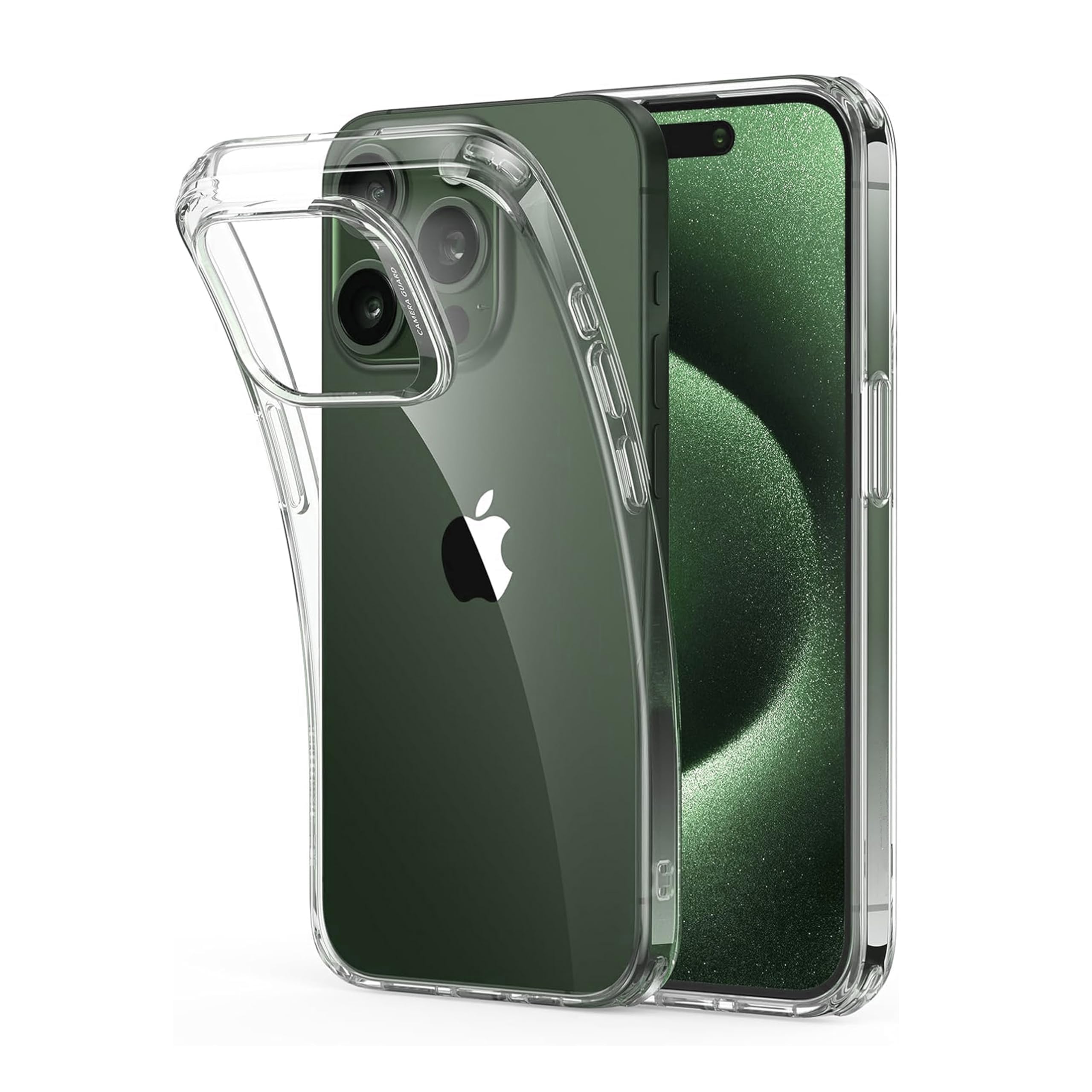 Cyber-TechClear Case Compatible with iPhone 15 Pro Max Case, Shockproof Thin Cover, Yellowing-Resistant Slim Transparent TPU Phone Case