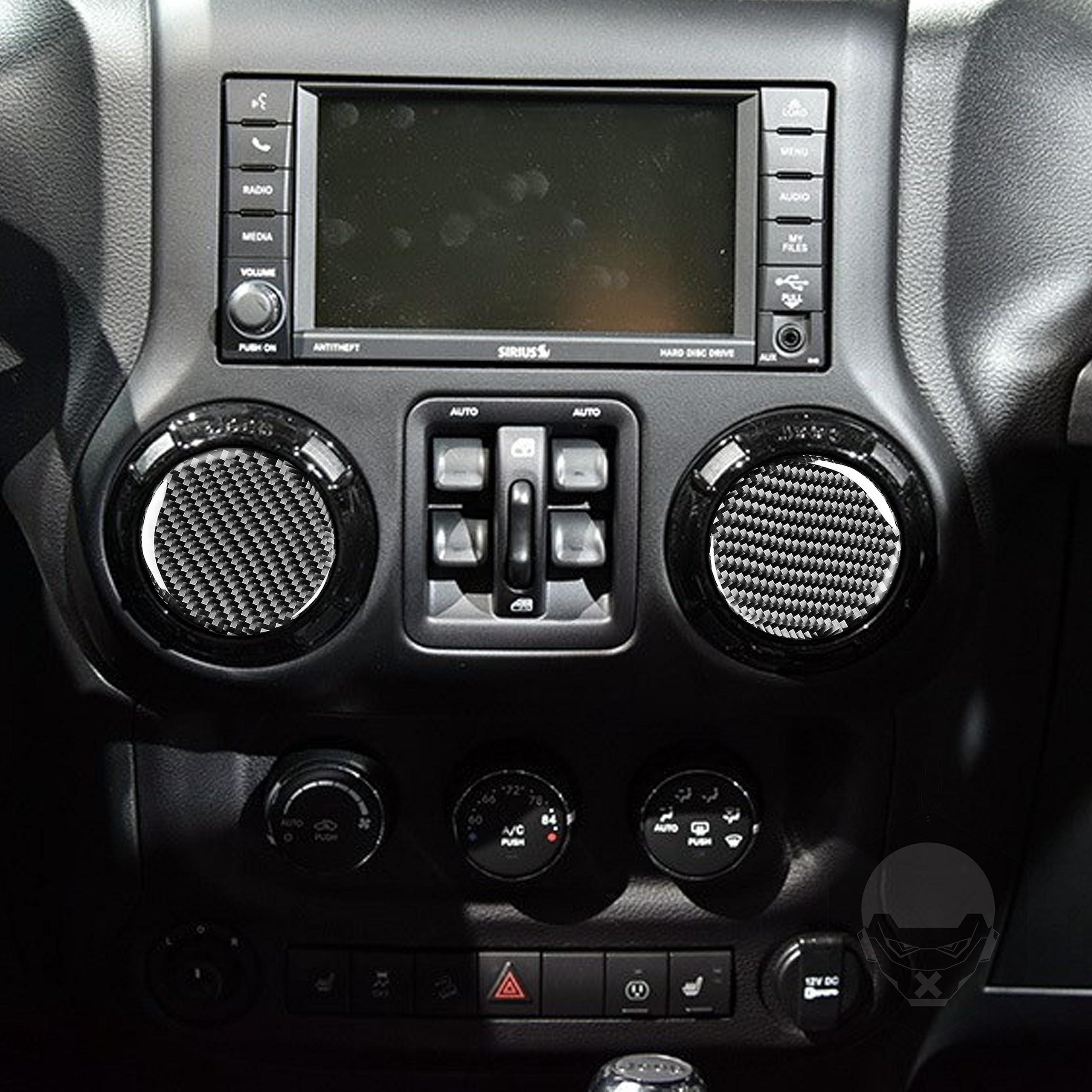 Real Premium Carbon Fiber Compatible with Wrangler 2011 2012 2013 2014 2015 2016 2017 Accessories Car Air Conditioning knob Cover Sticker Decal Interior Trim
