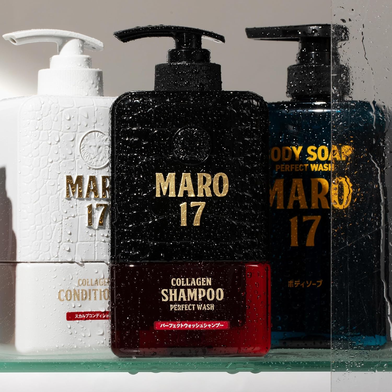 MARO17 Collagen Starter Set (Collagen Shampoo Perfect Wash, Conditioner, & Body Soap) - Soap, Shampoo and Conditioner Set for Healthy Scalp & Youthful Skin - Cruelty-Free Hair Care for All Hair Types