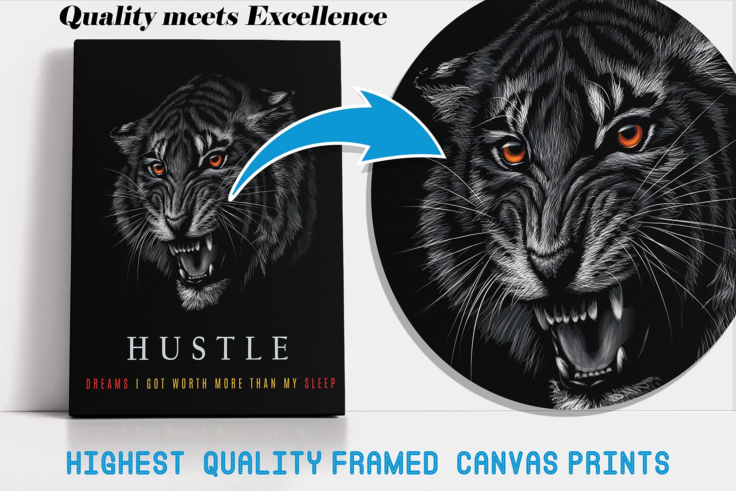 Buy 4x Wooden Framed Motivational Wall Art Canvas Inspirational Wall