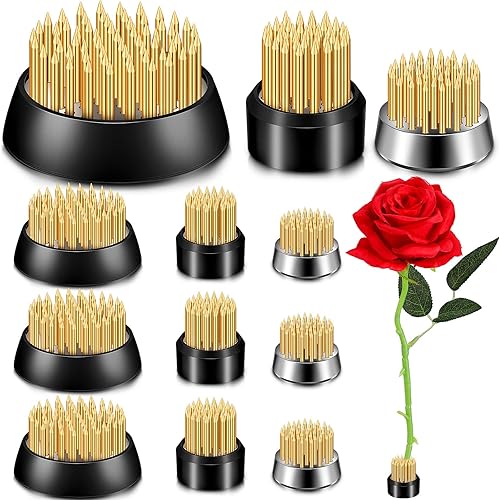 12 piezas de ranas florales para arreglos redondos de flores, soporte para alfileres florales, herramientas fijas, soporte de flores japonesas para