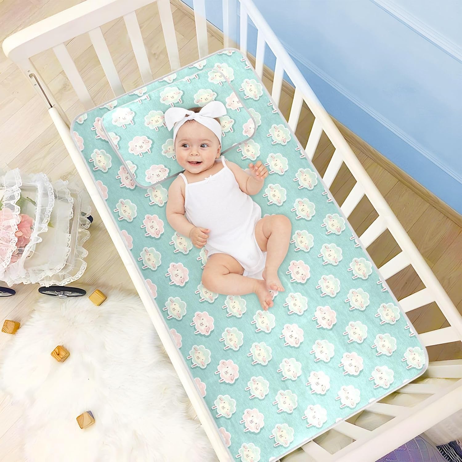 Cooling Baby Crib Mattress Protector 28" x 52" Washable Mattress Protector Pads for Baby&Toddler