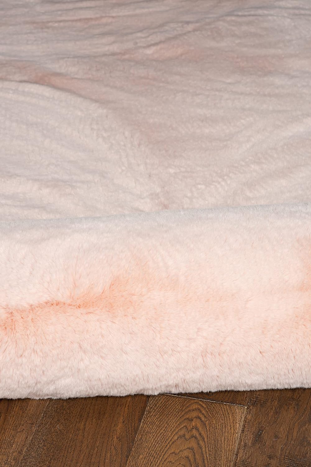 Linon Haven Lux Soft Faux Rabbit Pink Solid Colored 8' X 10' Area Rug
