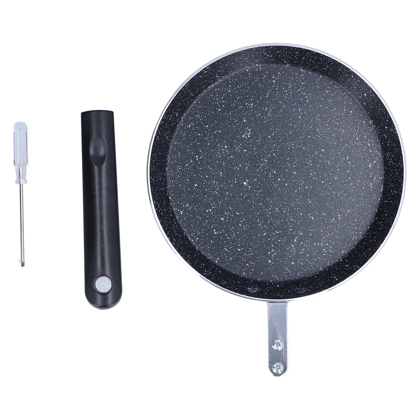 Pancake Pan, Stone Frying Pan Fast Heat Conduction Scratch Resistant Nonstick Harmless for Electric Stove for Induction Cooker for Restaurant(black)