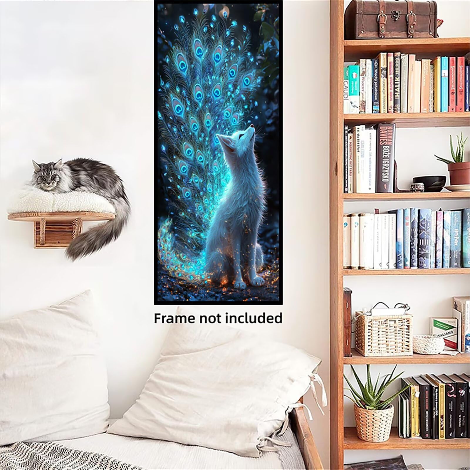 Malen Nach Zahlen 50x150cm Leinwand Tierhaar Malen Nach Zahlen Erwachsene mit Ohne Rahmen, DIY Kreativ Set für Erwachsene mit Pinseln und Acrylfarbe, Zimmer Deko Fuchs Landschaft Geschenk, P0M-665