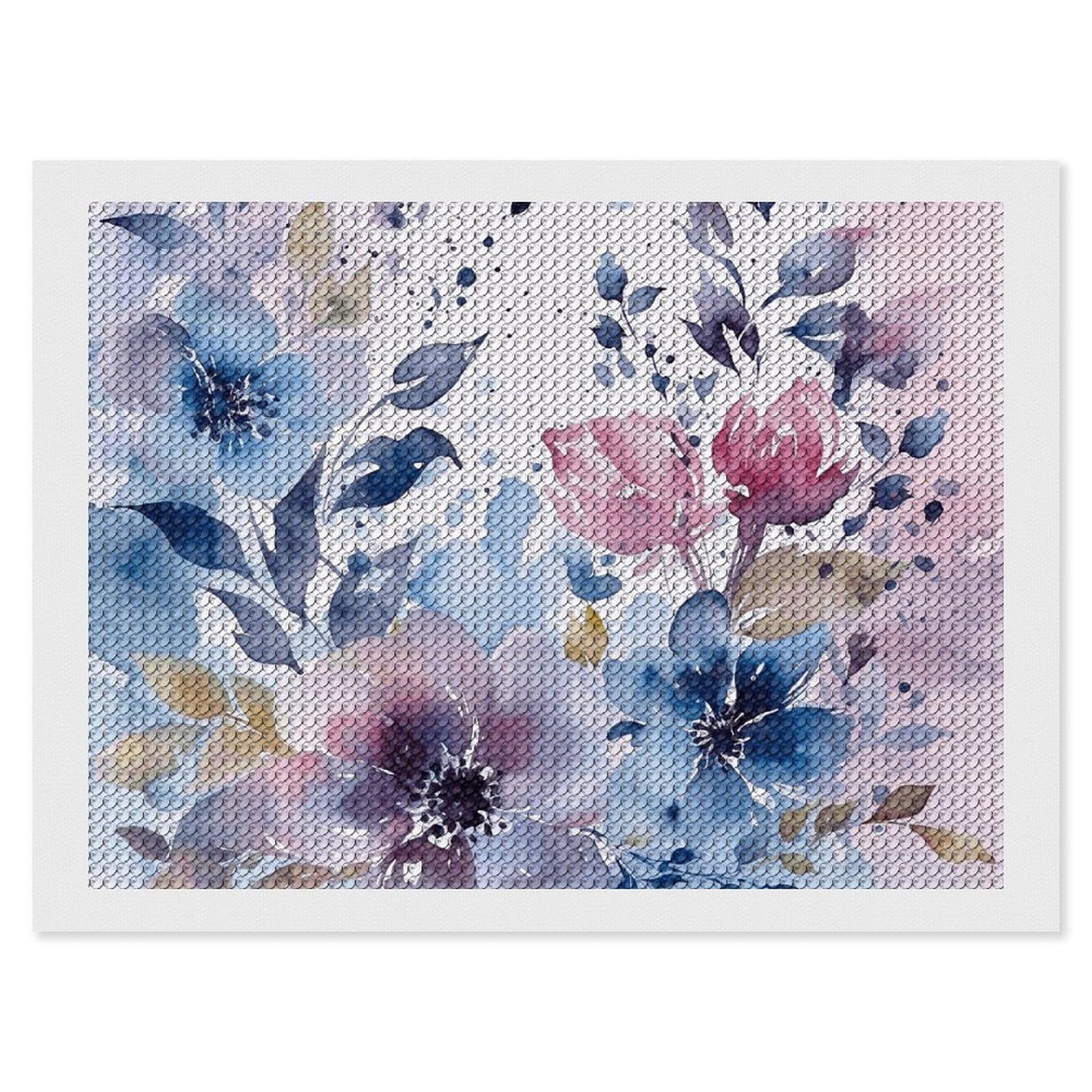Diamond Painting Kits for Adults - DIY Diamond Art Kits for Beginners - Full 5D Paint Drill Diamond Dots Paintings- Floral Watercolor Painting Diamonds Pictures Gem Art And Craft Wall Decor 12"x16"