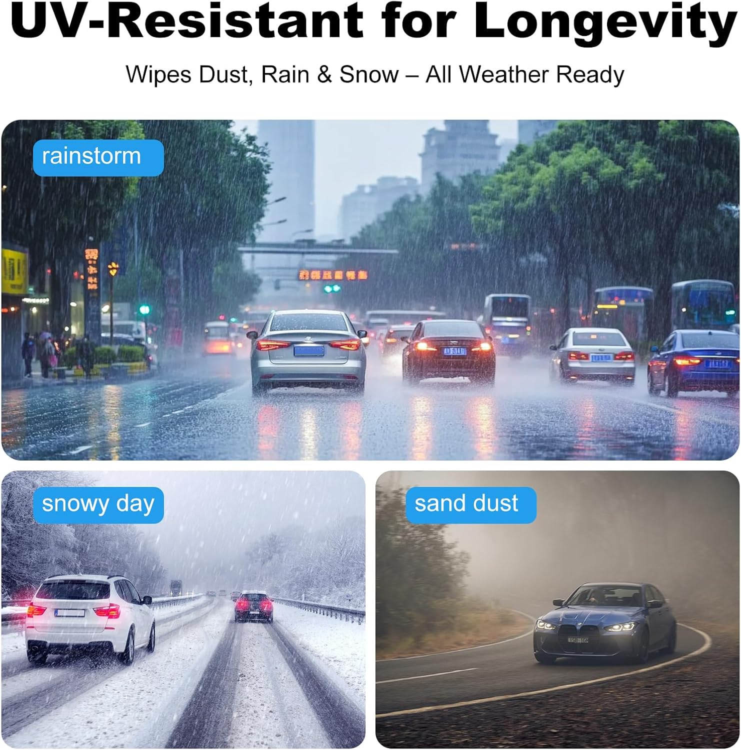 Windshield Wiper Blades for Chevy Trax 2024-2025 Replacement Front & Rear Wiper Blades, Premium All Season All Weather Automotive Front Rear Wipers Set/ 26"+16"