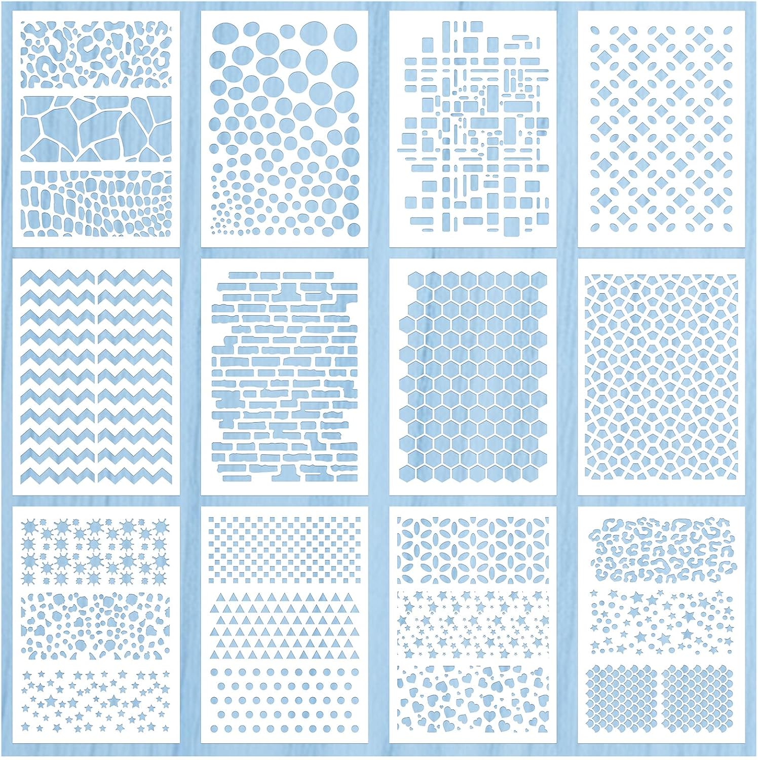 20 Pack Flower Stencils for Painting, 5x5 Inch Reusable Botanical Garden image 5