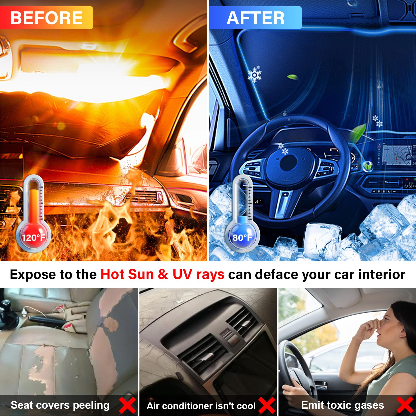 Mixsuper Liner Windshield Sun Shade For Toyota Camry 2018-2024 - View #4