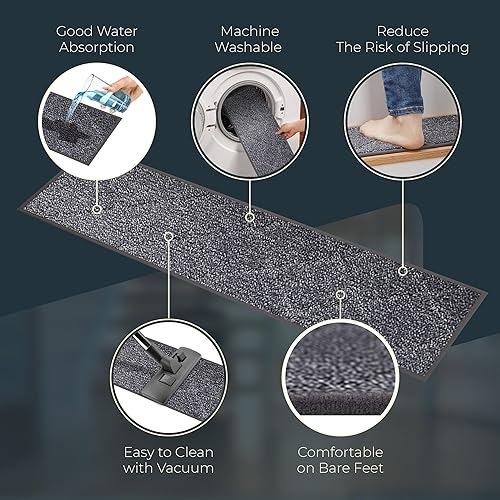 Miniatura 7 de MBIGM Alfombra de 8 x 30 pulgadas (paquete de 15)  Alfombra de seguridad antideslizante con felpa suave y cómoda  Camino de interior antideslizante