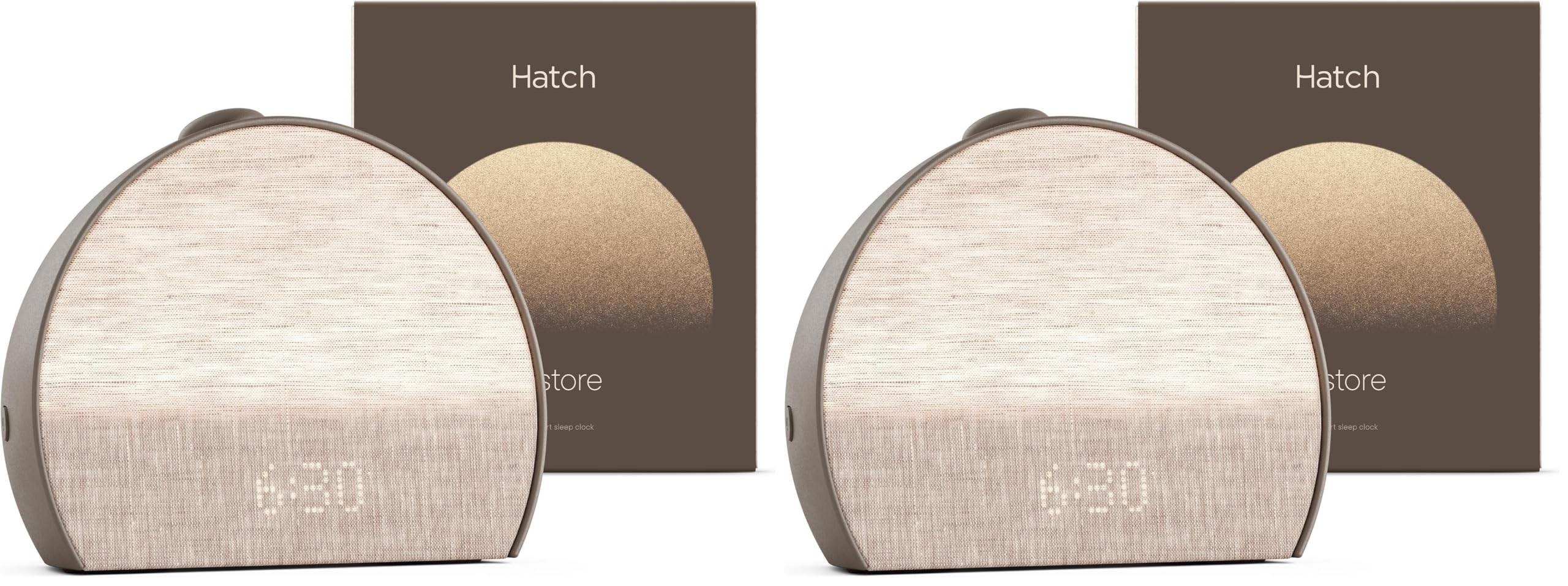 Hatch Restore 3 Sunrise Alarm Clock, Sound Machine, Smart Light (Cocoa) - White Noise, Screen-Free Sleep Routine (Pack of 2)