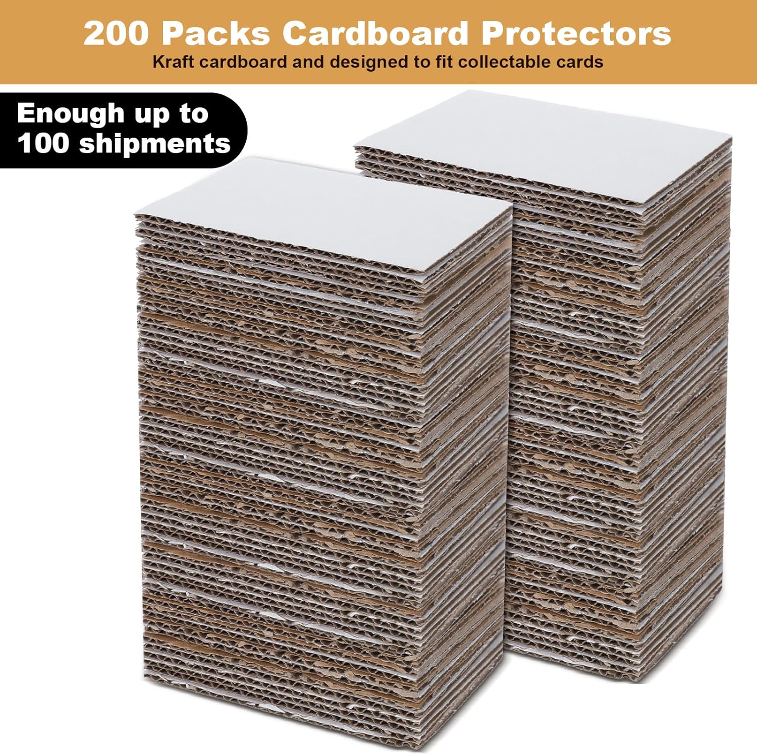200 Packs 3.5x4.5 Inch Corrugated Cardboard Sheets, Premium White Corrugated Cardboards Inserts Bulk Flat for Sports Card Protectors, Trading Card Folders Mail Shipping Stiffeners, Cardboard Divider