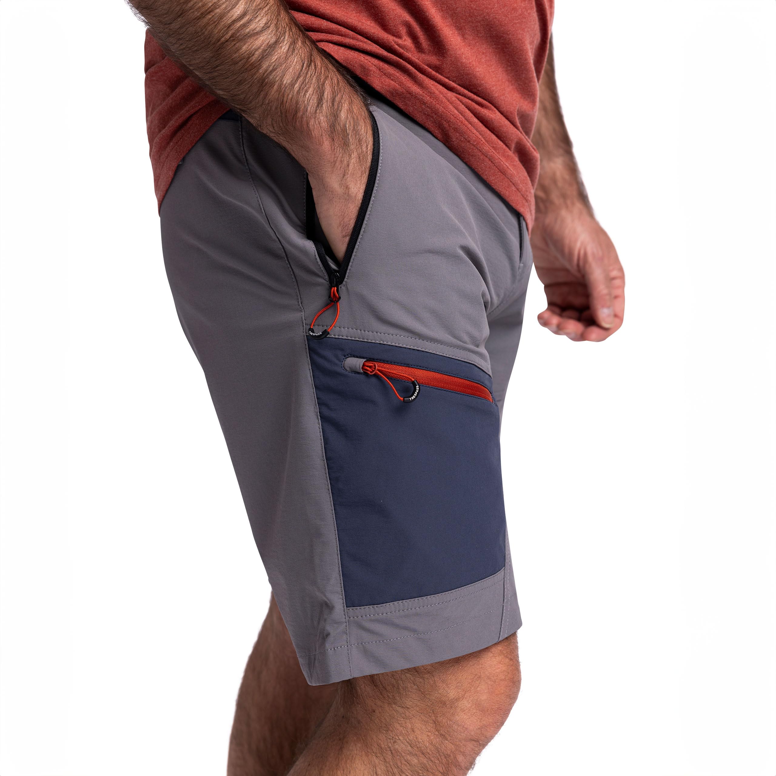 Trespass Daars Herren Adventure Shorts - Herren Stretch Walking Shorts - Arbeitshose mit mehreren Taschen - Cargo Trekking-Shorts mit Größenversteller