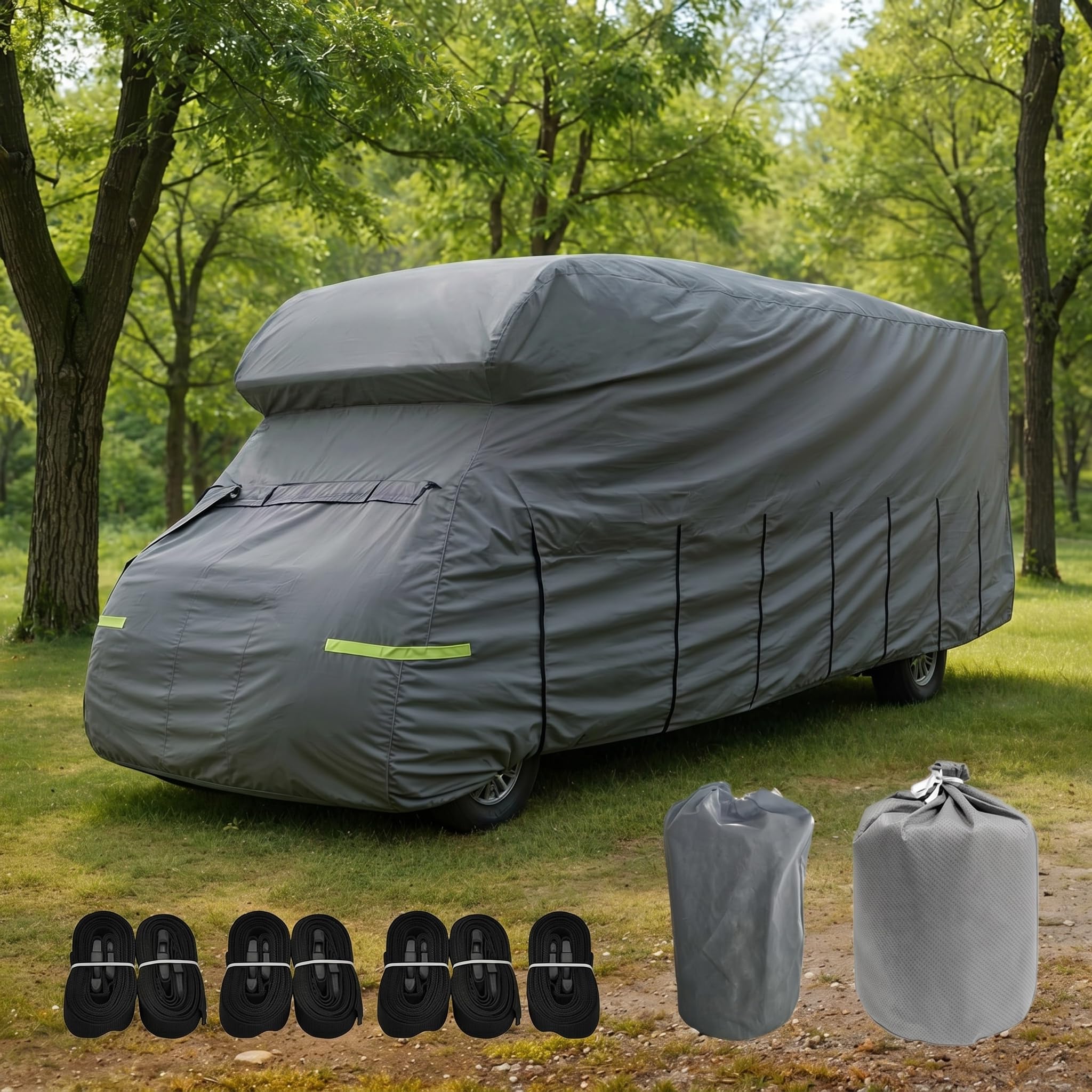 Telo protettivo a 4 strati per camper, resistente alle intemperie e traspirante, resistente ai raggi UV, resistente agli strappi e alle intemperie, per inverno ed estate, 750 x 235 x 270 cm
