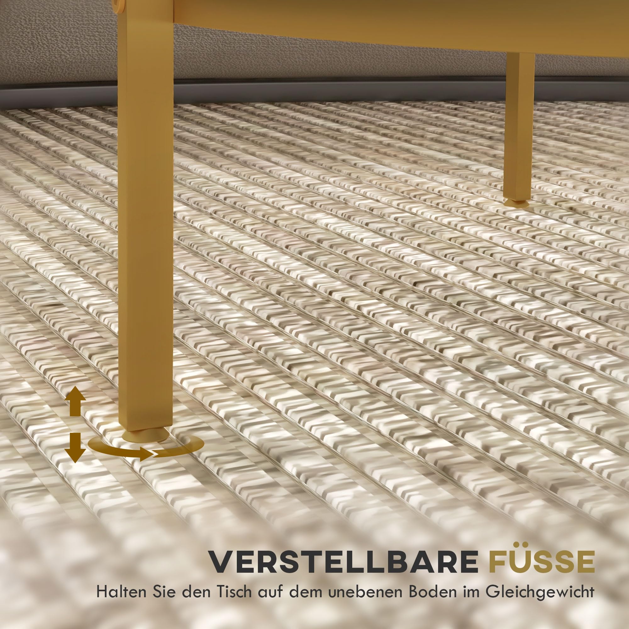 HOMCOM Beistelltisch Rund Couchtisch mit Ablage Ø60 x 43 cm Gold