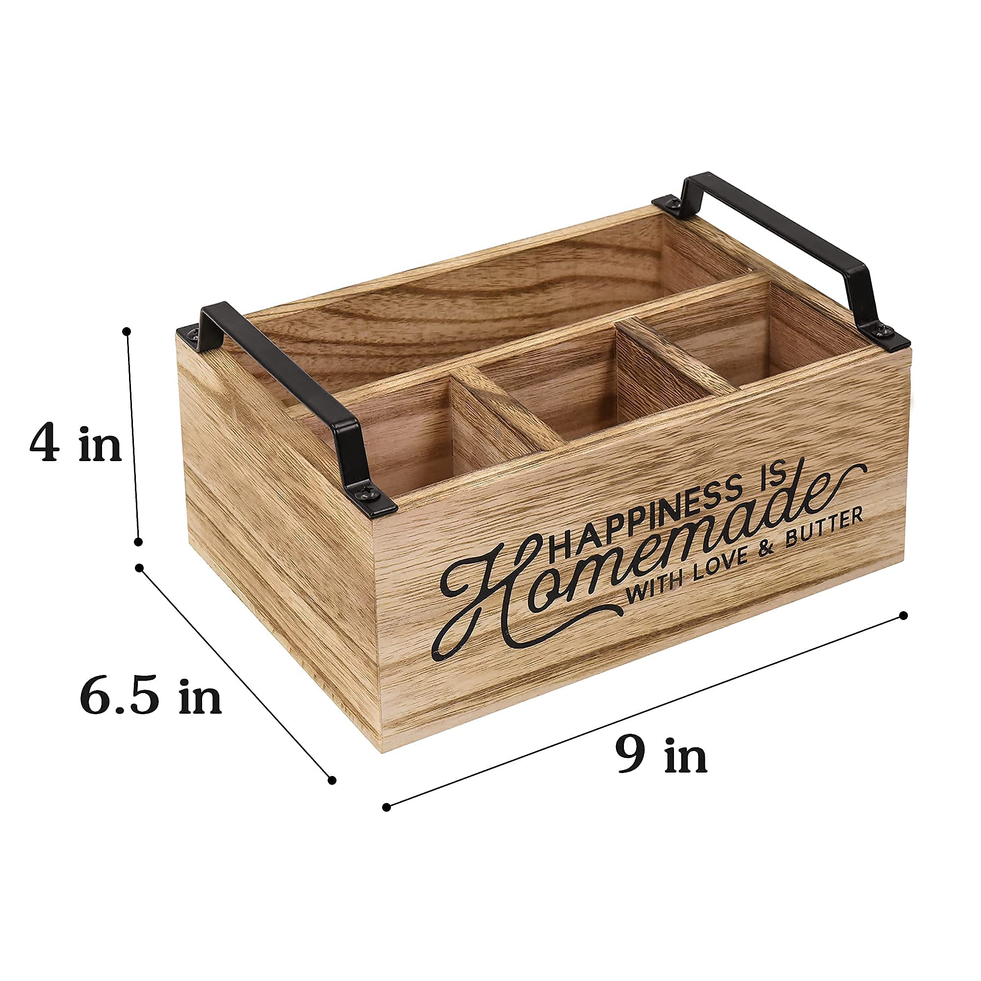 Kitchen Countertop Utensil Holder, Rustic Kitchen Utensil Caddy, Flatware Caddy and Silverware