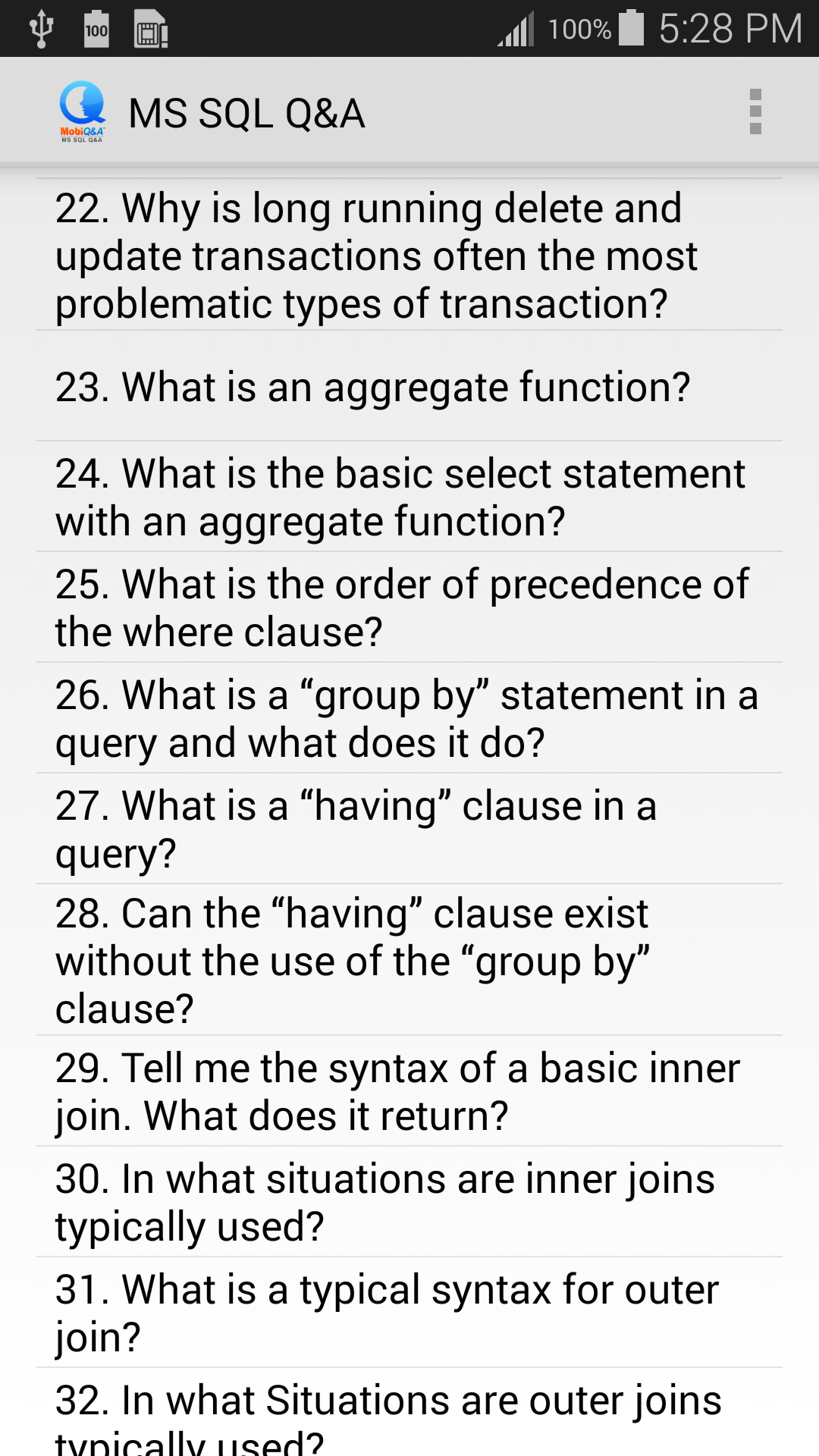 MS SQL Q&A - App on Amazon Appstore