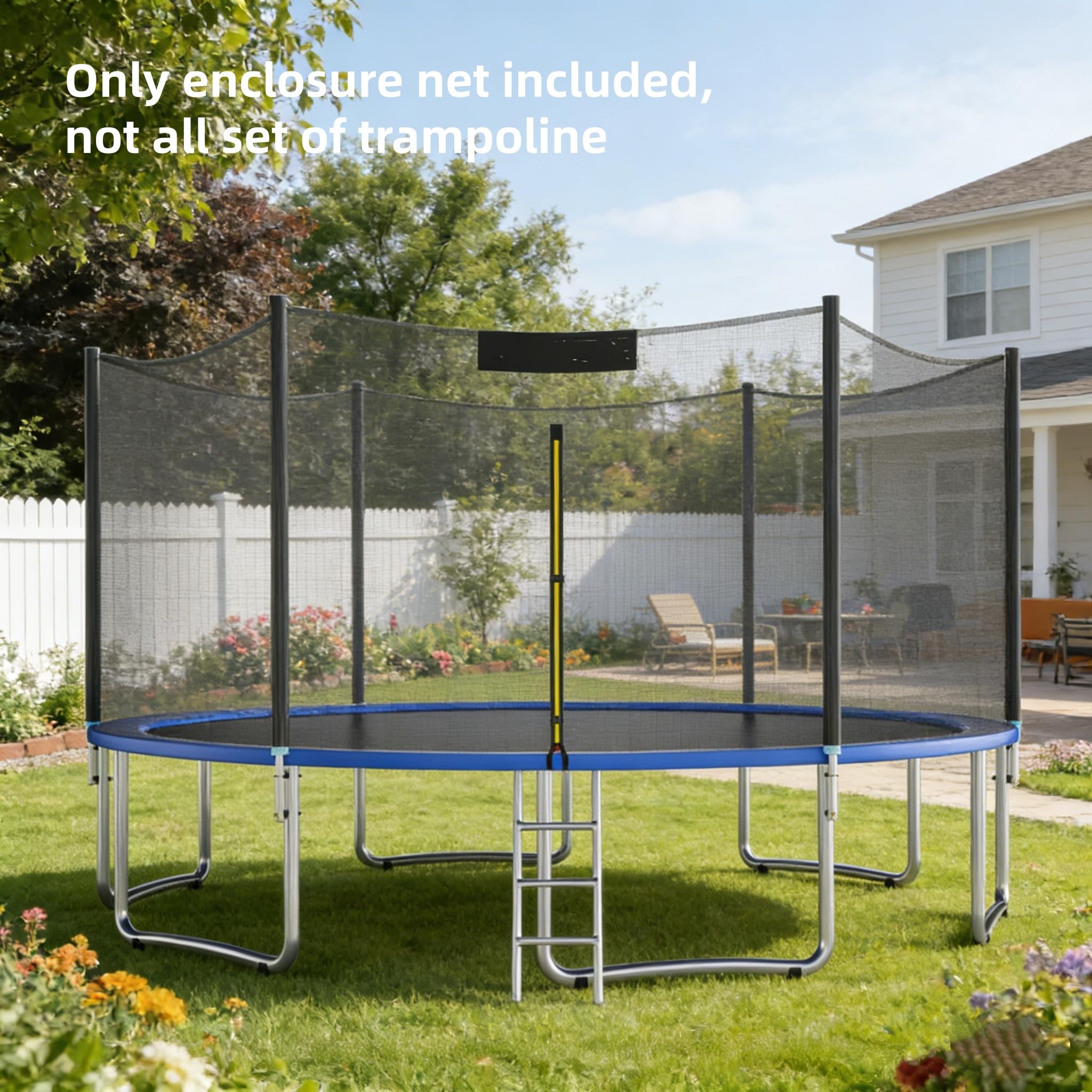 LIFEZEAL Rete di sicurezza esterna per trampolino, alta 180 cm, nero, Ø 305 cm