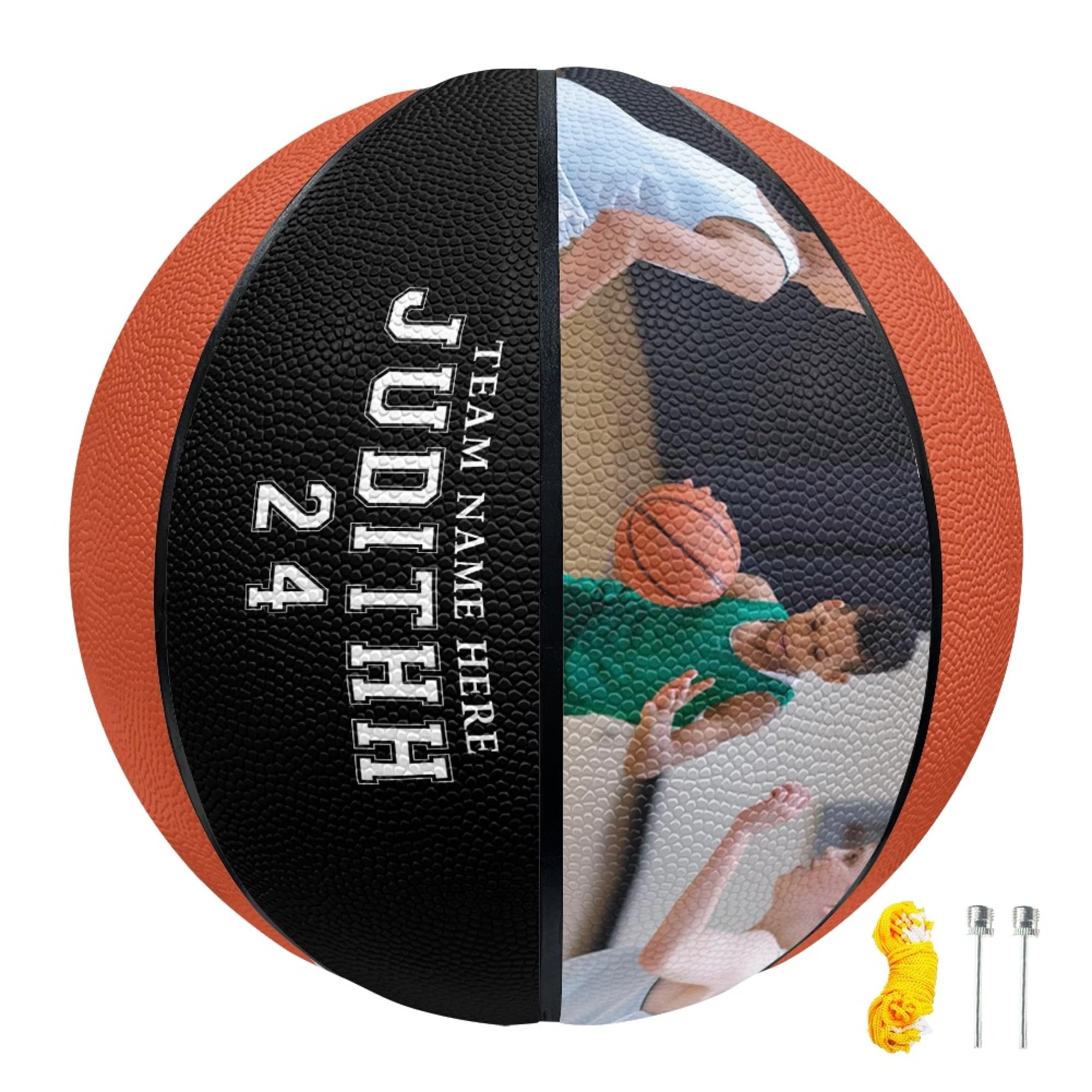 YUWVVCV Best Dad Ever,Personalized Basketball with Photo and Name,Indoor and Outdoor with Text,Customized Gift for Dad,Son,Friend (styleA-07)