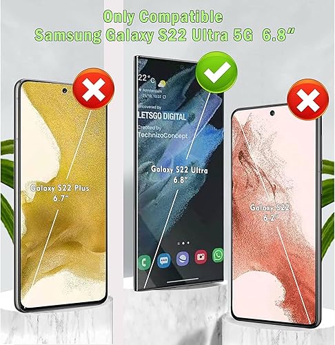 Miniatura 2 de YmhxcY Funda para Samsung Galaxy S22 Ultra para S22 Ultra con protector de pantalla curvado 3D, funda de grado armadura con soporte giratorio,