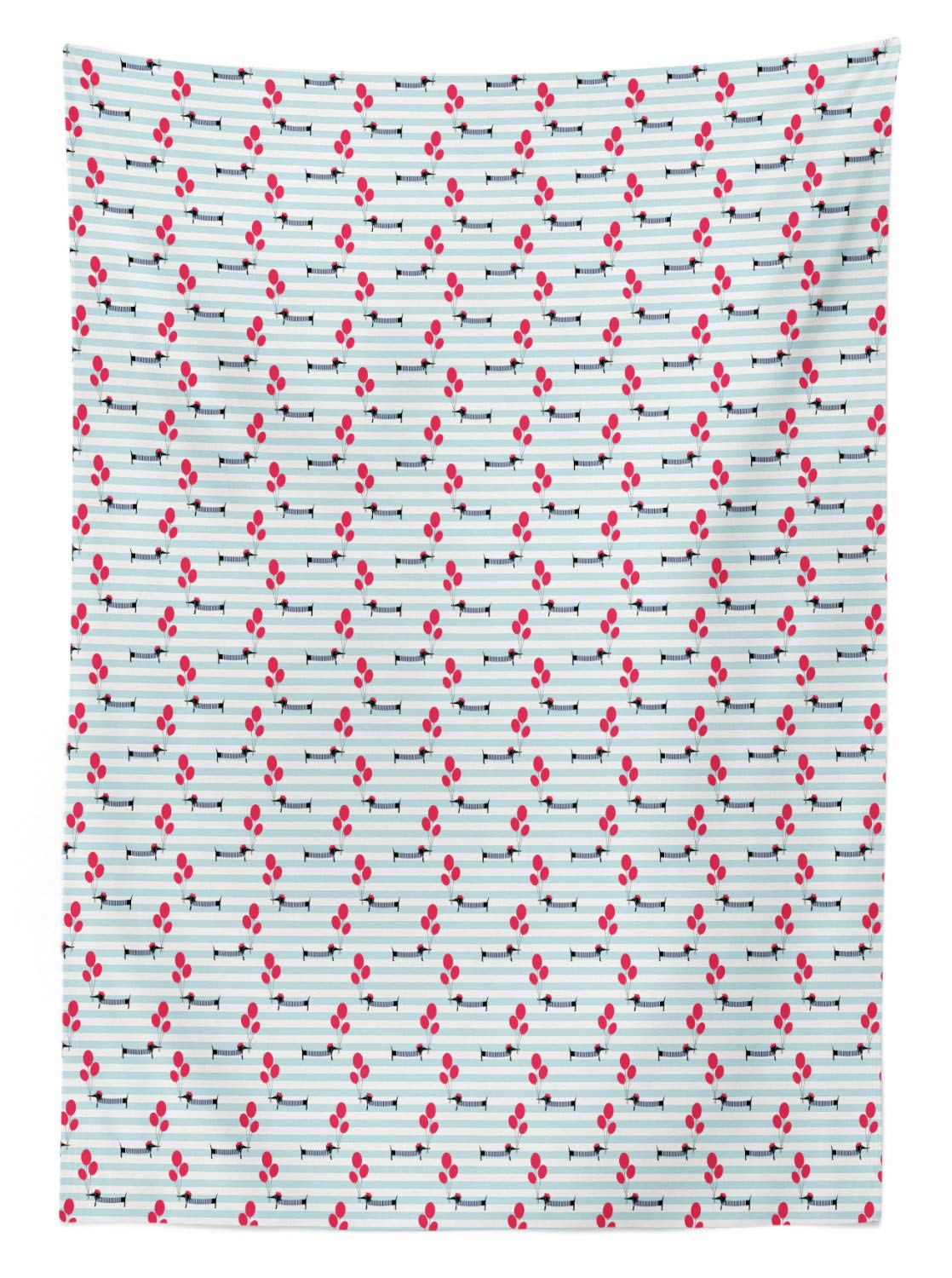 Tovaglia Rettangolare ABAKUHAUS Con Bassotti Innamorati, 140x200 Cm, Cioccolato E Vermiglio, Lavabile