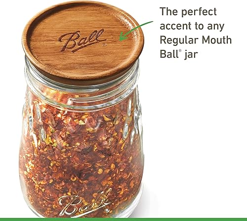 Miniatura 6 de Ball Tarro de acero inoxidable de una pieza Mason Jar Tapas, boca ancha, paquete de 6, tapas de almacenamiento de madera plateadas y tarros, paquete